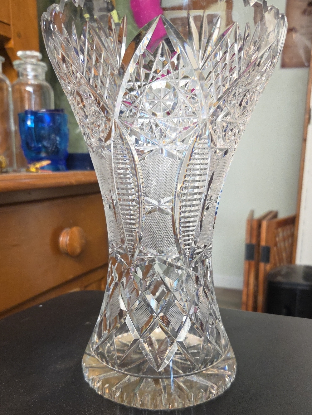 VINTAGE CORSET VASE Starburst Pattern